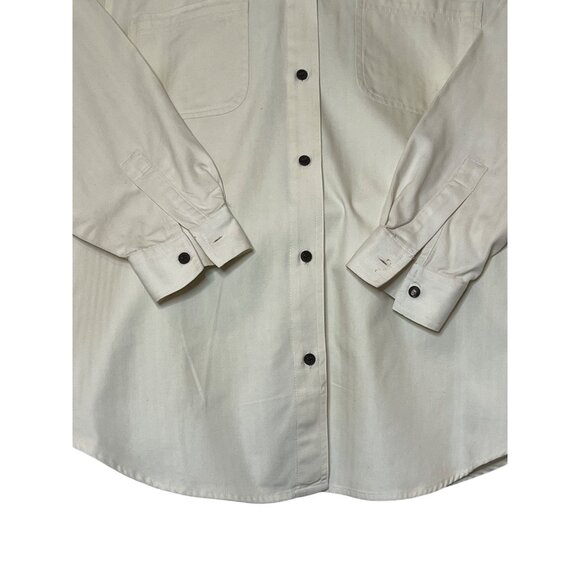 Marsh Landing Women White Long-Sleeve Shirt Button-Down Cotton Large Pockets - Picture 6 of 16